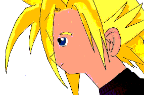 "Cloud Strife (Colored)" [Colored in Photoshop] (C) Young Cheetah